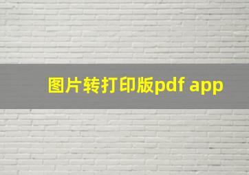 图片转打印版pdf app